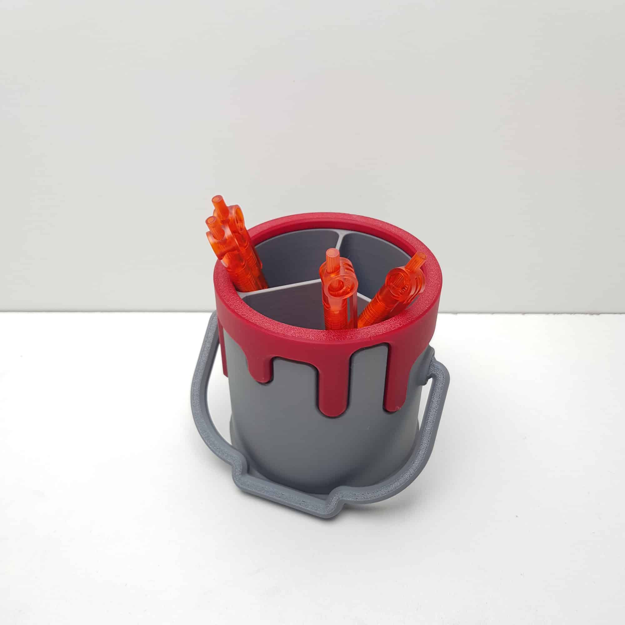 Verfemmer Pennenhouder – Bureau Organizer / Rood - Grijs